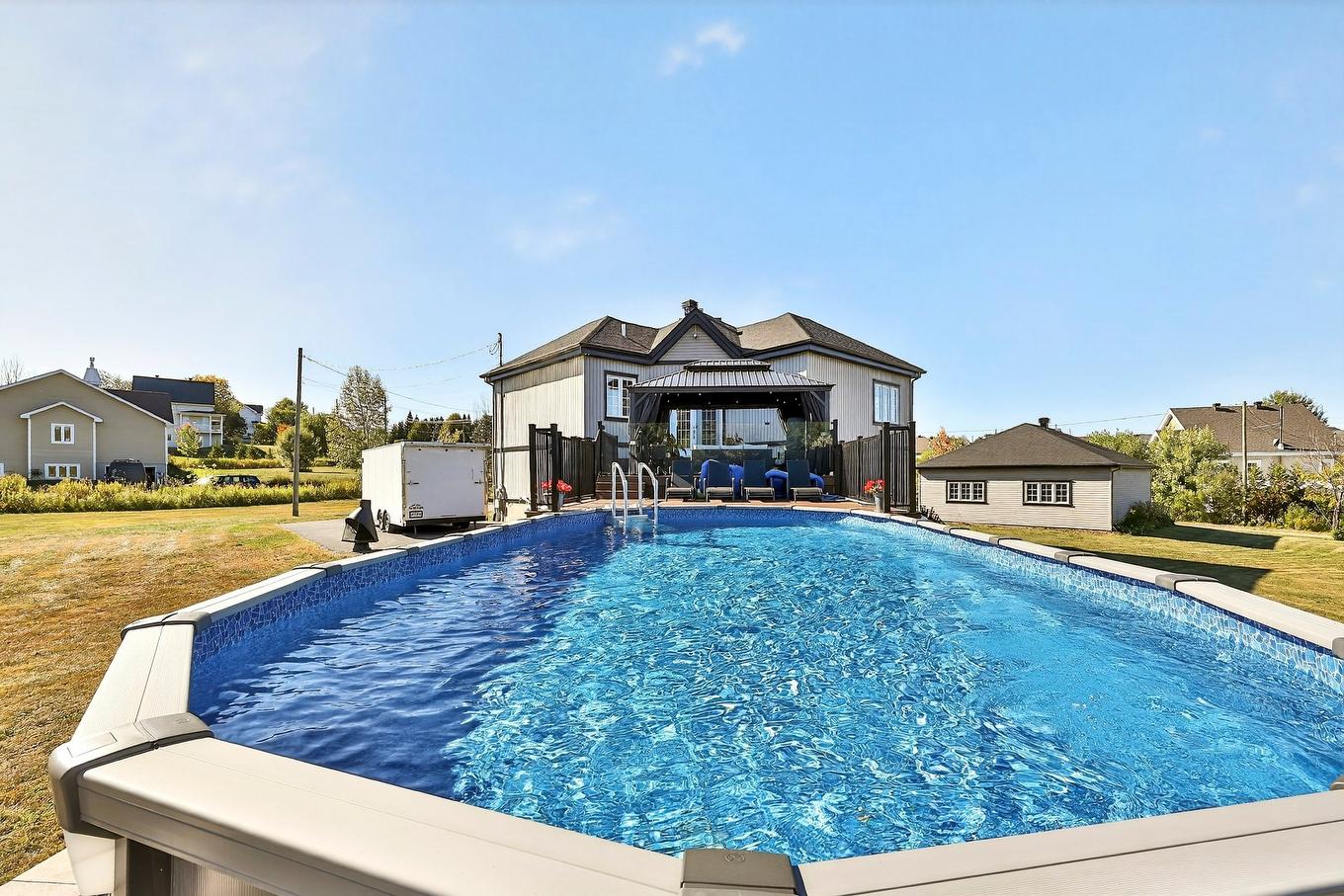 Piscine - 1049 Rue Des Chevaliers, Prévost, QC - Outdoor With Above Ground Pool With Backyard With Exterior