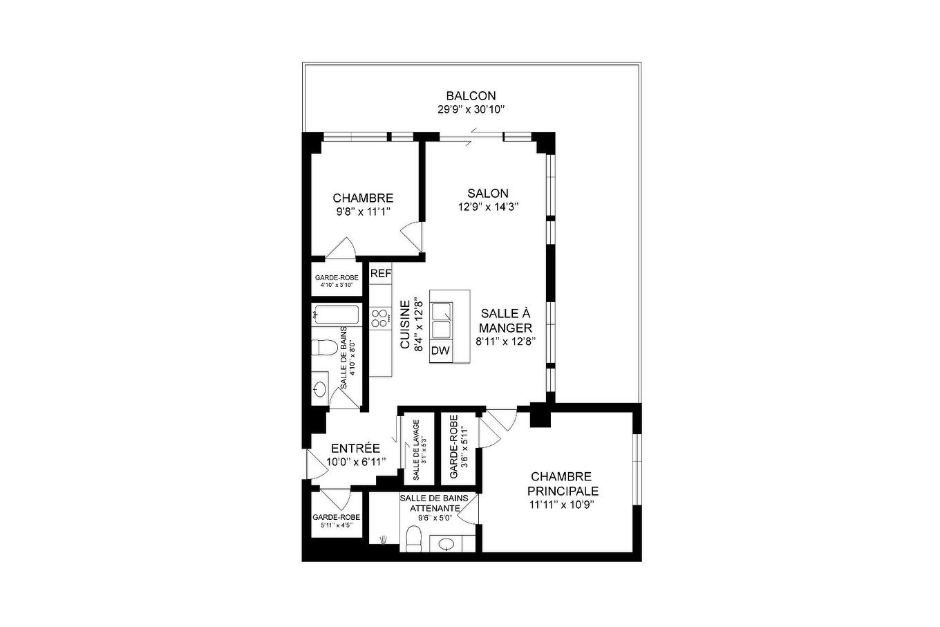 Drawing (sketch) - 1602-5505 Boul. Du Quartier, Brossard, QC - Other