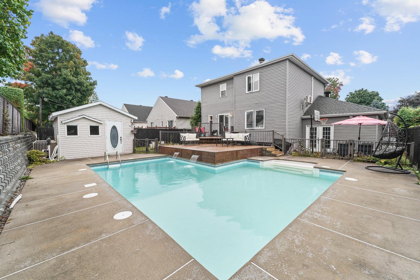 Patio - 9230 Rue Des Outardes, Mirabel, QC - Outdoor With In Ground Pool With Backyard