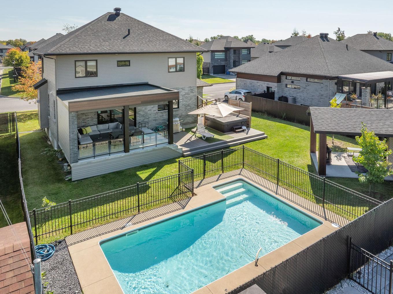 Overall view - 3901 Rue Dugué, Longueuil (Saint-Hubert), QC - Outdoor With In Ground Pool With Deck Patio Veranda