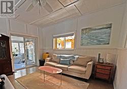 Living Room with Wood Fireplace -