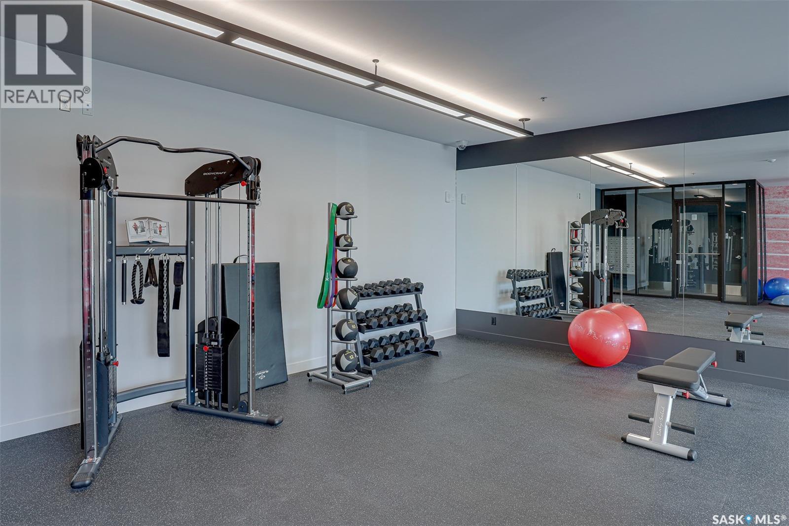 1202 490 2Nd Avenue S, Saskatoon, SK - Indoor Photo Showing Gym Room