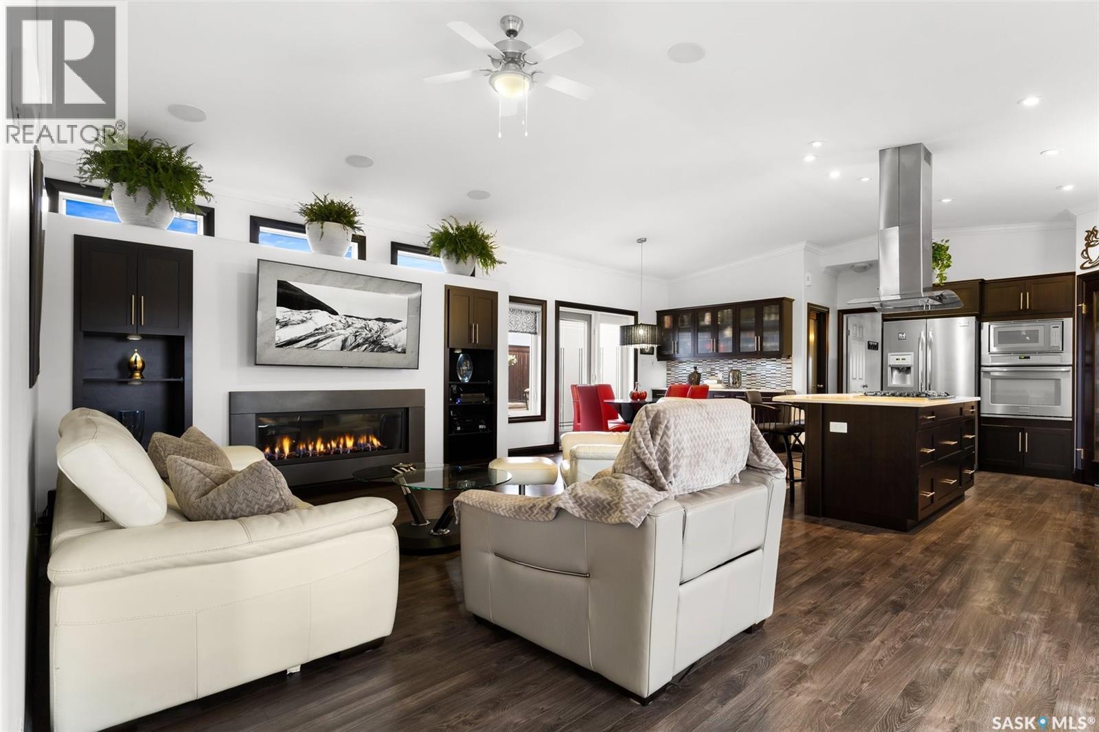 Hanson Acreage, Stoughton, SK - Indoor Photo Showing Living Room With Fireplace