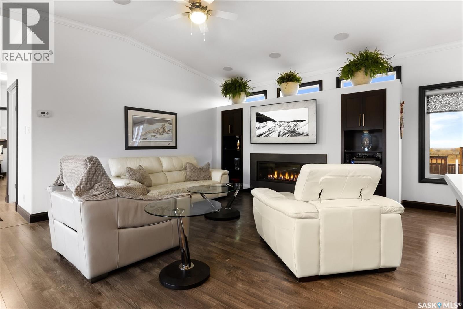 Hanson Acreage, Stoughton, SK - Indoor Photo Showing Living Room With Fireplace