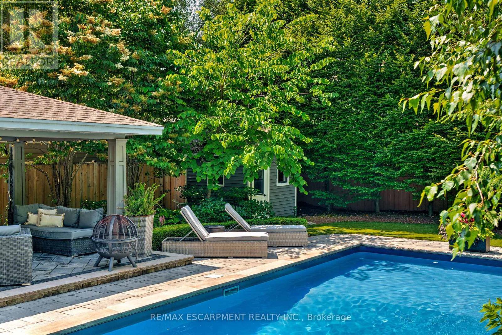 640 George Street, Burlington, ON - Outdoor With In Ground Pool With Deck Patio Veranda With Backyard