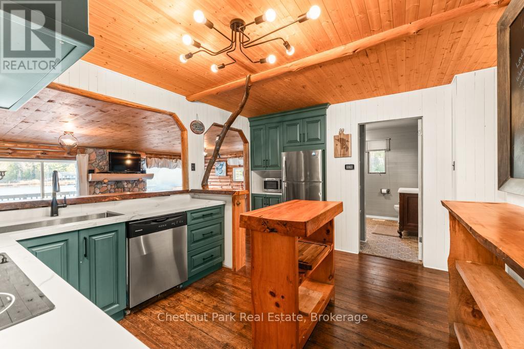 893 Relative Road, Armour, ON - Indoor Photo Showing Kitchen With Double Sink