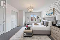 Virtually staged master bed -