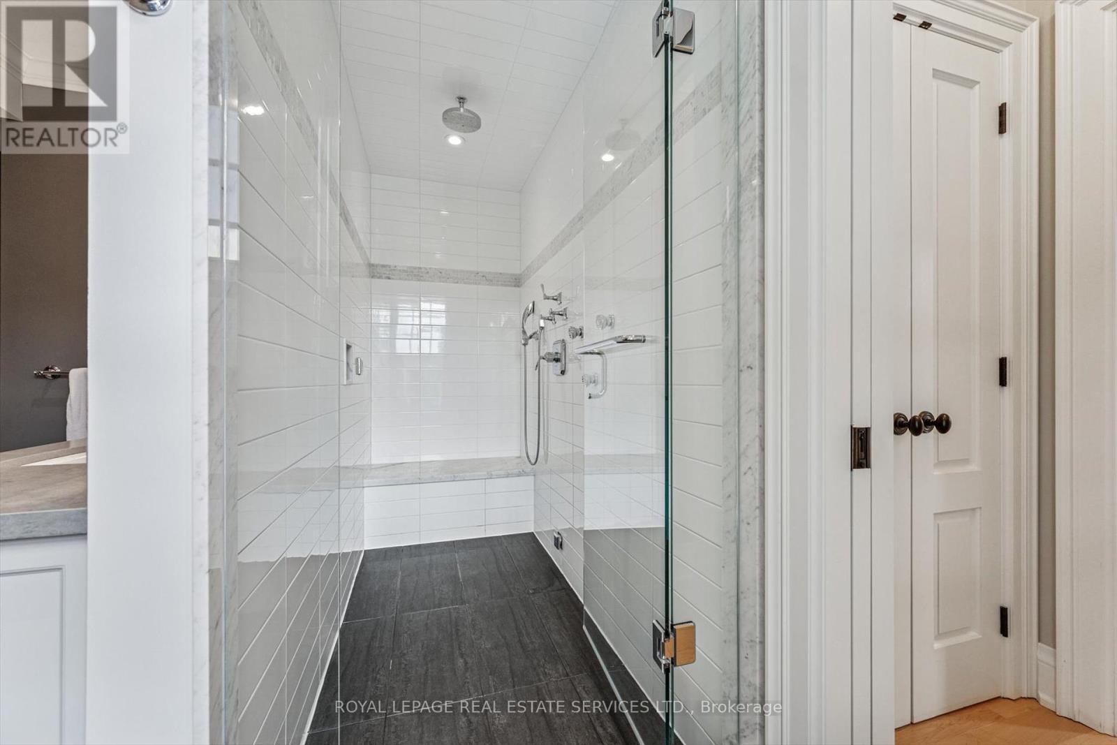 Steam Shower with Body Jets in Primary Ensuite - 335 Lakeshore Road W, Oakville, ON - Indoor Photo Showing Bathroom