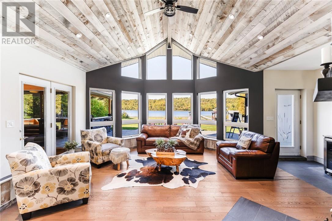 2500 Eden Township Road, Greater Sudbury, ON - Indoor Photo Showing Living Room With Fireplace