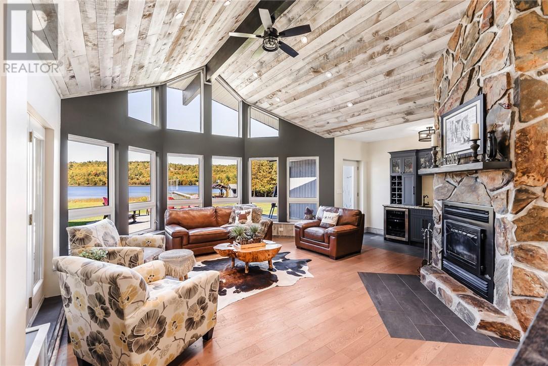2500 Eden Township Road, Greater Sudbury, ON - Indoor Photo Showing Living Room With Fireplace