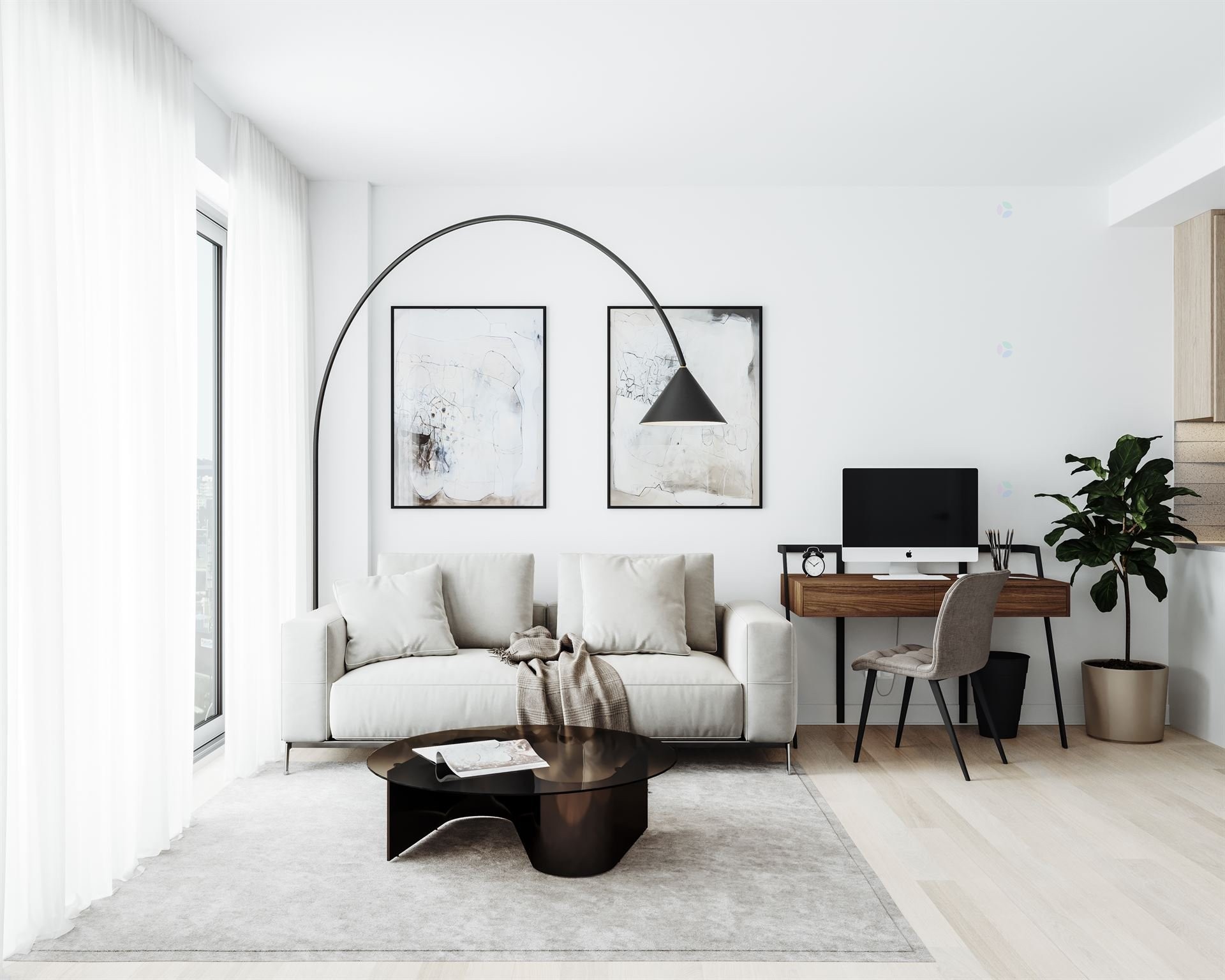 Living Room - 405-2020 Rue Lucien-Thimens, Montréal (Saint-Laurent), QC - Indoor