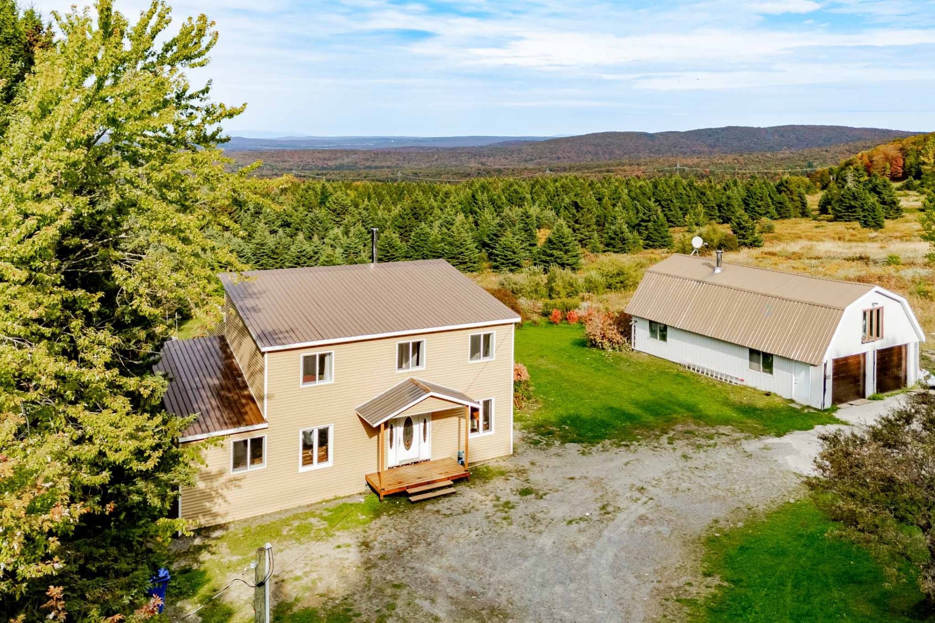Aerial View - 1000 10E Rang, Saint-Herménégilde, QC - Outdoor