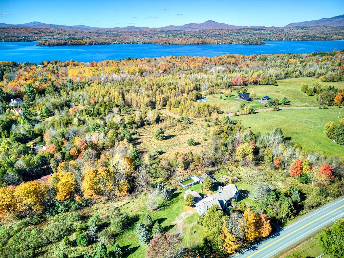 Photo aérienne - 2085 Ch. De Georgeville, Magog, QC - Outdoor With Body Of Water With View