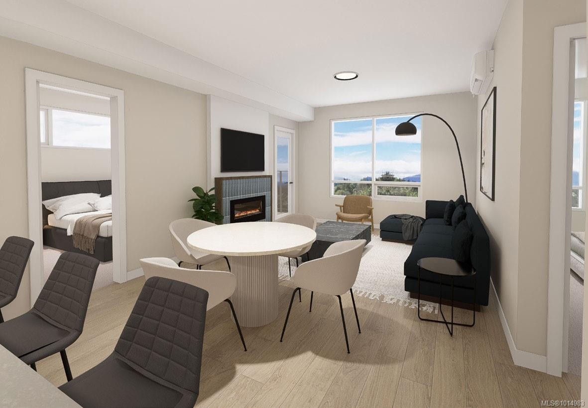 502-2881 Leigh Rd, Langford, BC - Indoor Photo Showing Living Room With Fireplace