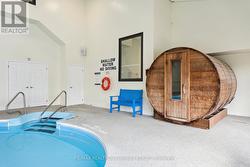 An indoor pool with Sauna! -