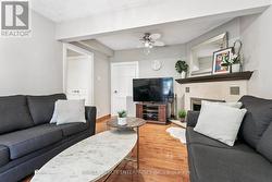 Wood burning fireplace and access to garage -