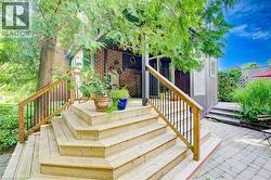 Deck featuring stairway -