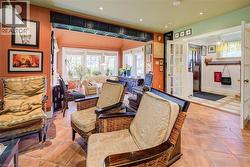 Lobby with recessed lighting -