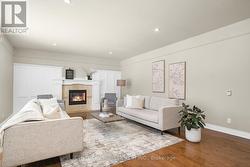 Family room with gas fireplace -