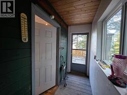 Door into home and door out to back deck -