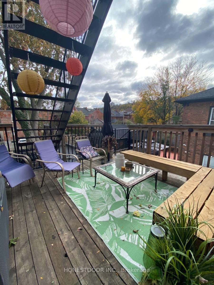 Unit 2 Patio at back of the house - 103 Victoria Avenue S, Hamilton, ON - Outdoor With Deck Patio Veranda