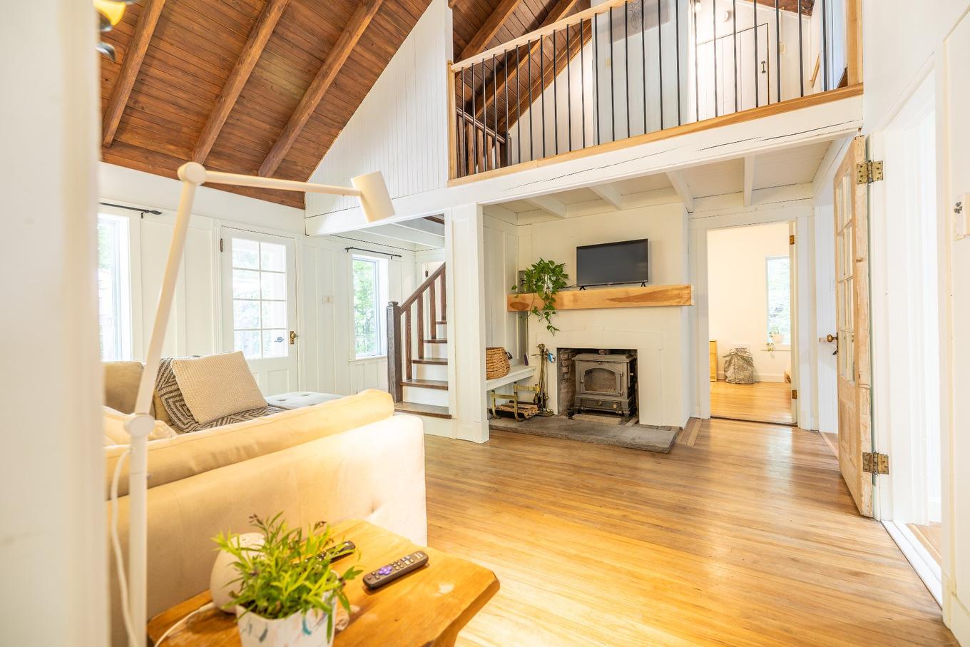 Aerial photo - 175 Rue Du Moulin, Mont-Blanc, QC - Indoor With Fireplace