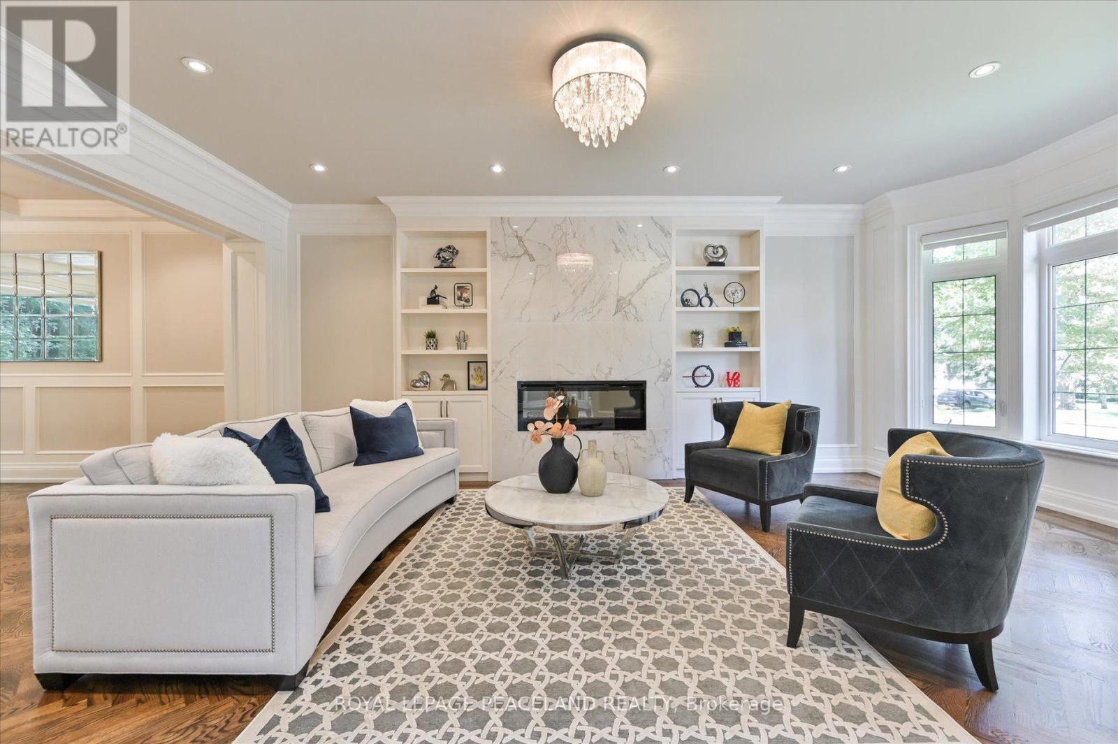 2 Flaremore Crescent, Toronto, ON - Indoor Photo Showing Living Room With Fireplace