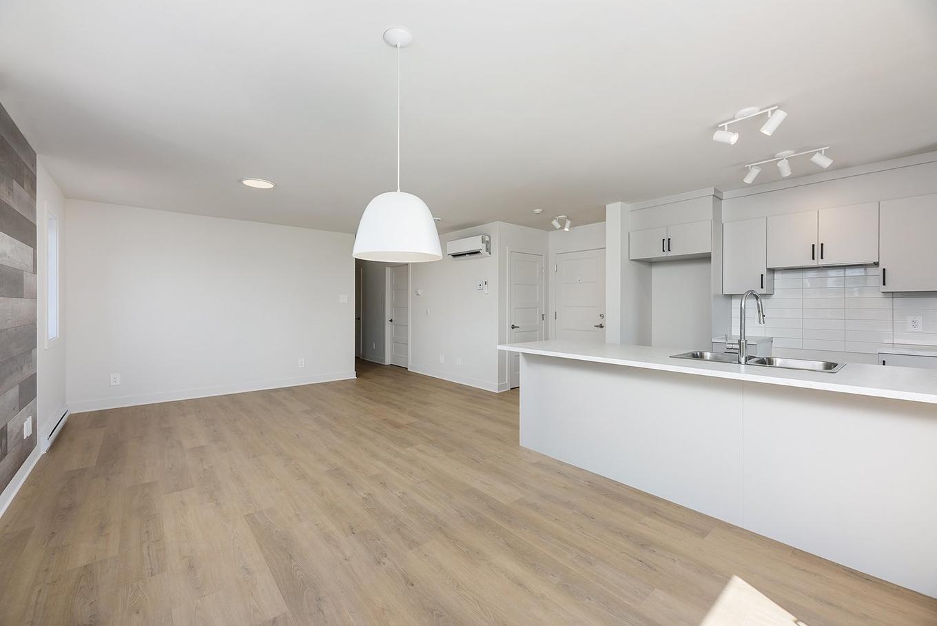 Salle à manger - 301-135 Rue Richer, Salaberry-De-Valleyfield, QC - Indoor Photo Showing Kitchen With Double Sink