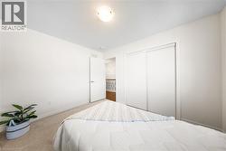 Carpeted bedroom featuring baseboards and a closet -