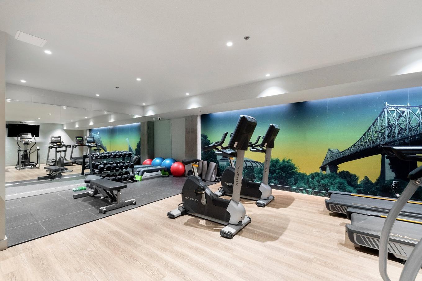 Exercise room - 429-2180 Rue Ste-Catherine E., Montréal (Ville-Marie), QC - Indoor Photo Showing Gym Room