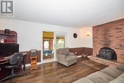 Family room with wood insert -