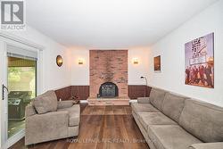 Family room with wood insert -