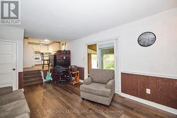 Family room with wood insert -