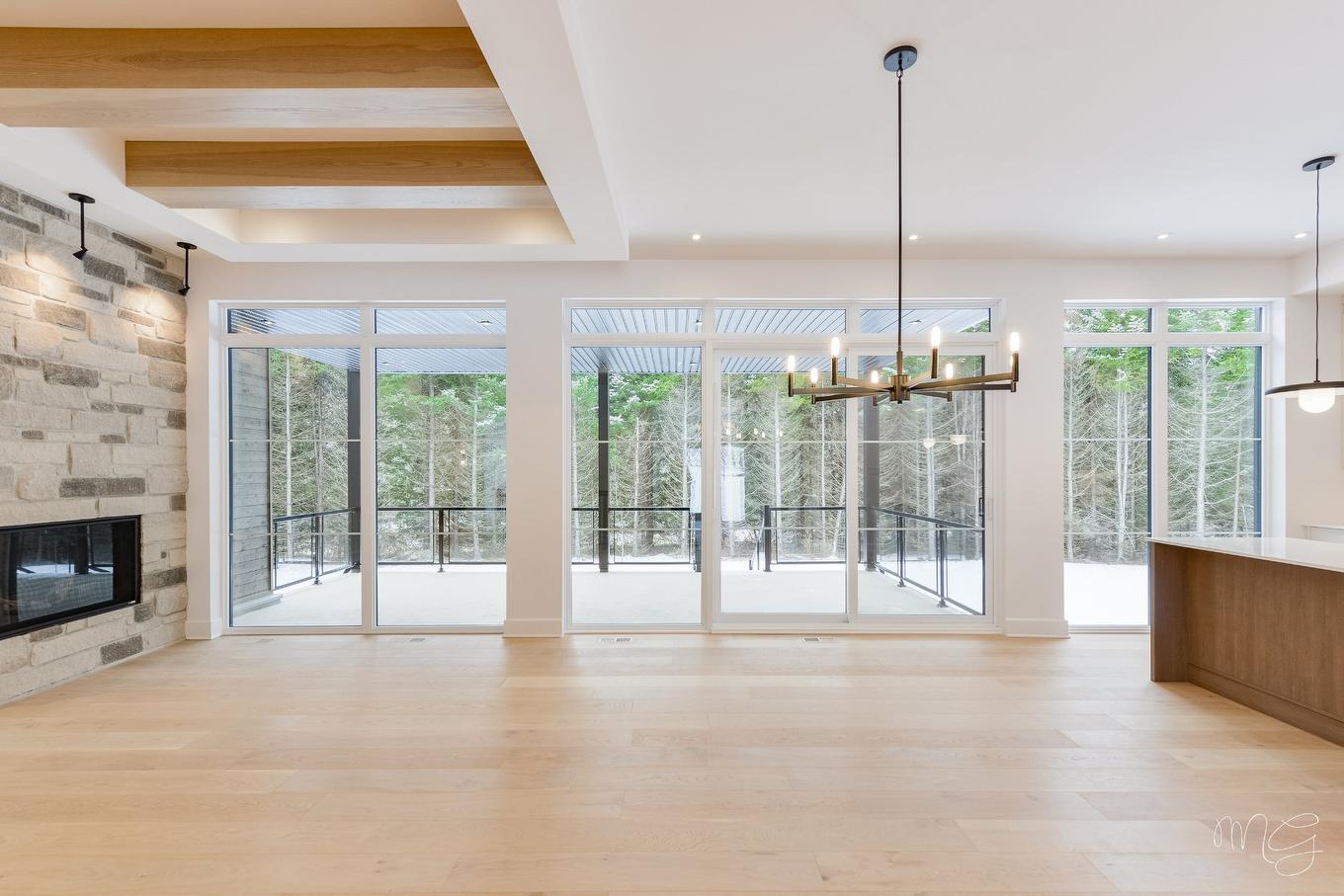 To be built - 1108 Ch. Du Massif, Piedmont, QC - Indoor Photo Showing Living Room With Fireplace