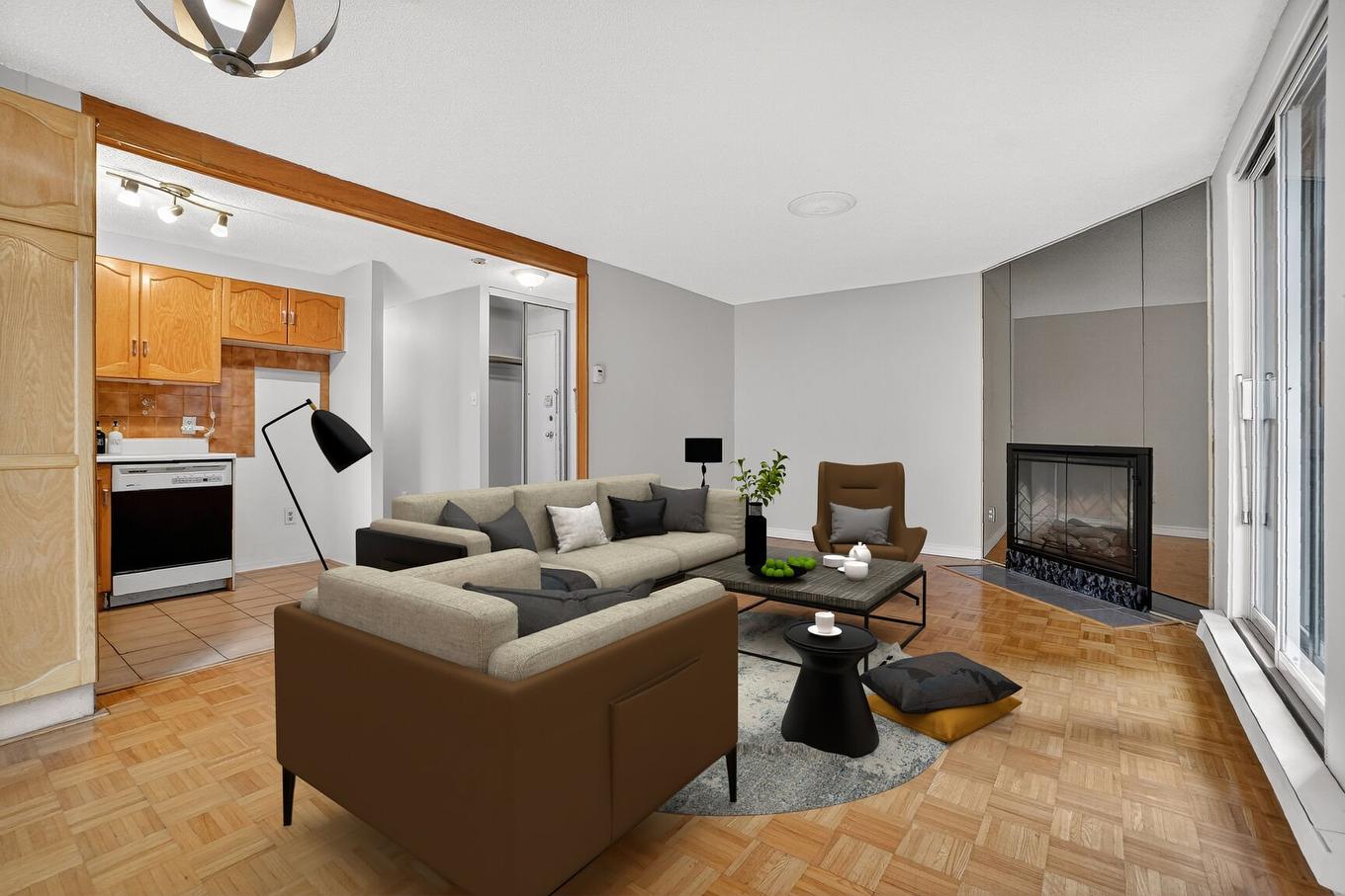 Salon - 3-3127 Boul. Lasalle, Montréal (Verdun/Île-Des-Soeurs), QC - Indoor Photo Showing Living Room With Fireplace