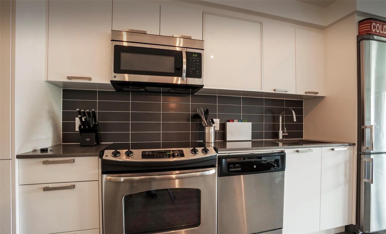 212-528 Pandora Ave, Victoria, BC - Indoor Photo Showing Kitchen With Stainless Steel Kitchen