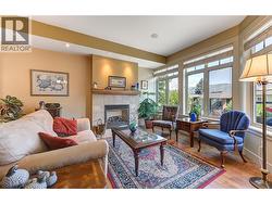 Living room with gas fireplace - lake views! -