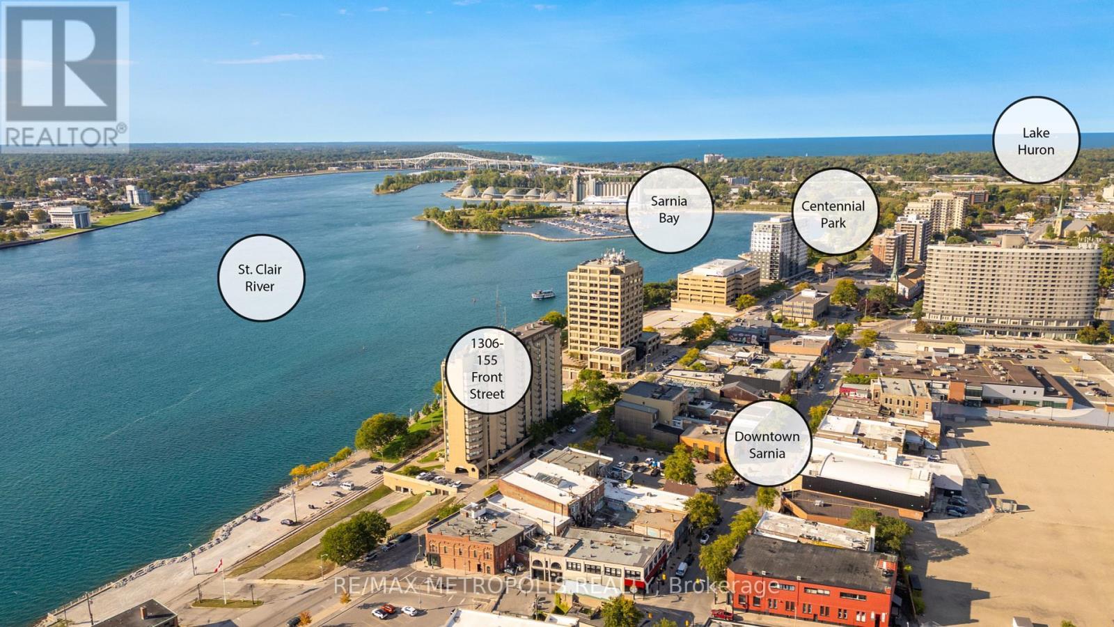 1306 - 155 Front Street N, Sarnia, ON - Outdoor With Body Of Water With View