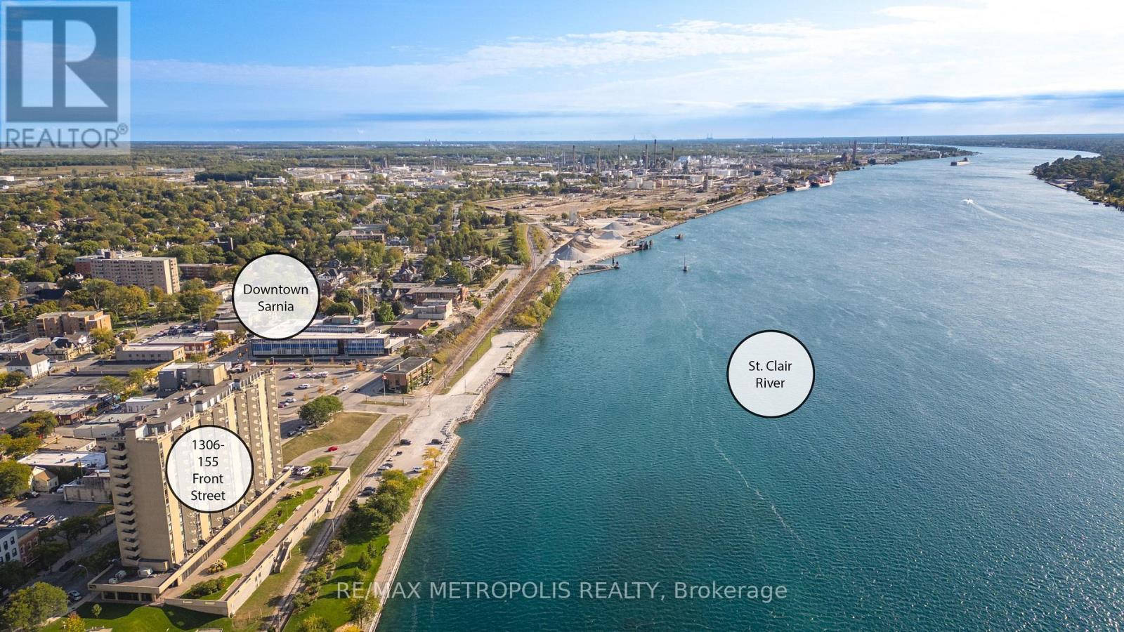1306 - 155 Front Street N, Sarnia, ON - Outdoor With Body Of Water With View