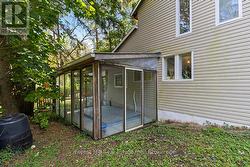 Lean-to over old cistern -