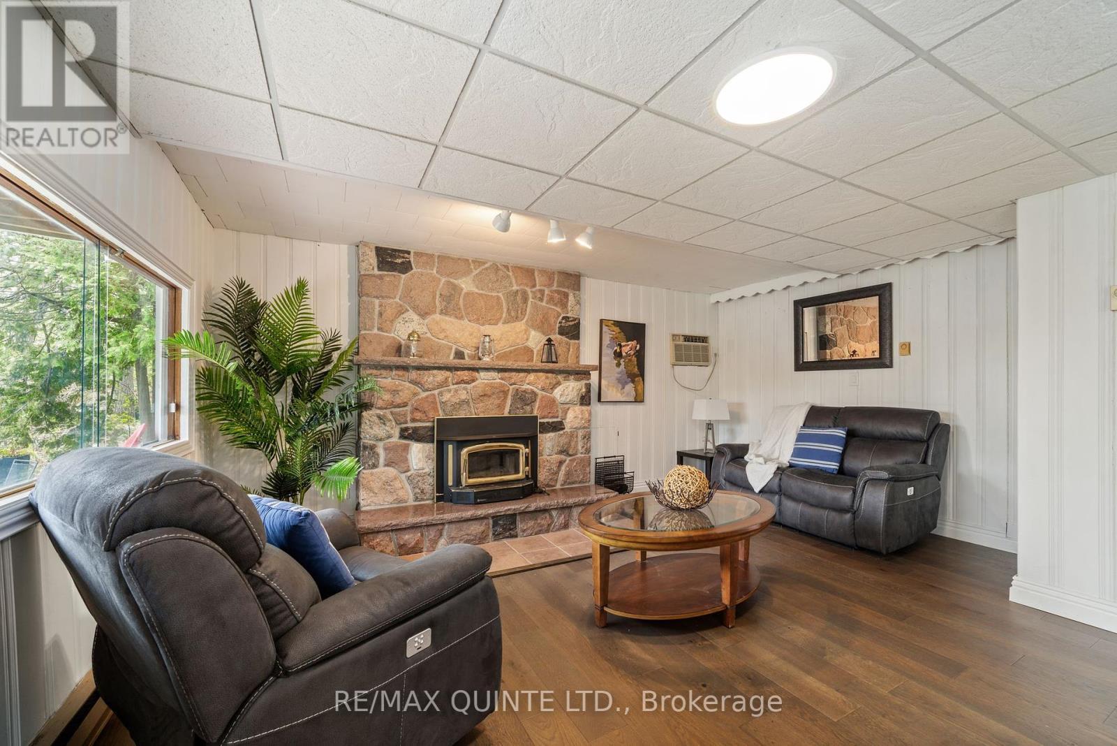 2 Fire Route 2 Route, Trent Lakes, ON - Indoor Photo Showing Living Room With Fireplace