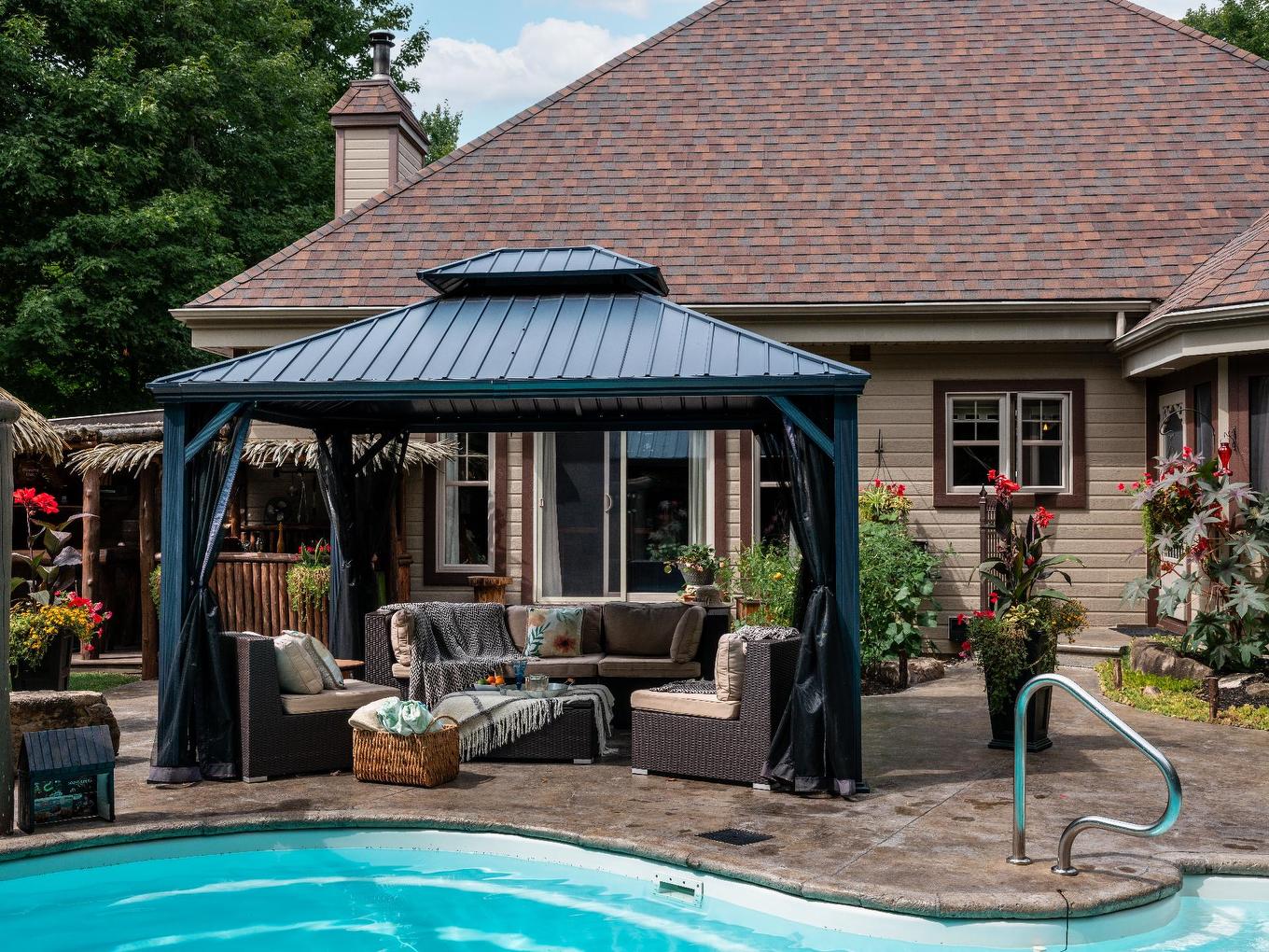 Backyard - 41 Rue Des Bois-Francs, Brownsburg-Chatham, QC - Outdoor With In Ground Pool