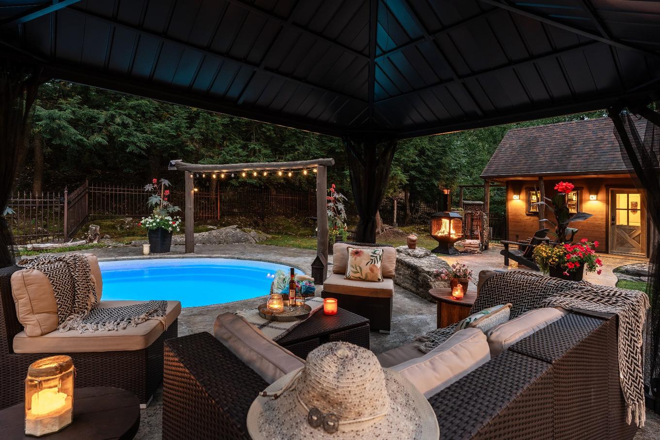 Backyard - 41 Rue Des Bois-Francs, Brownsburg-Chatham, QC - Outdoor With In Ground Pool With Deck Patio Veranda