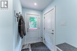 Back door and attached garage door -