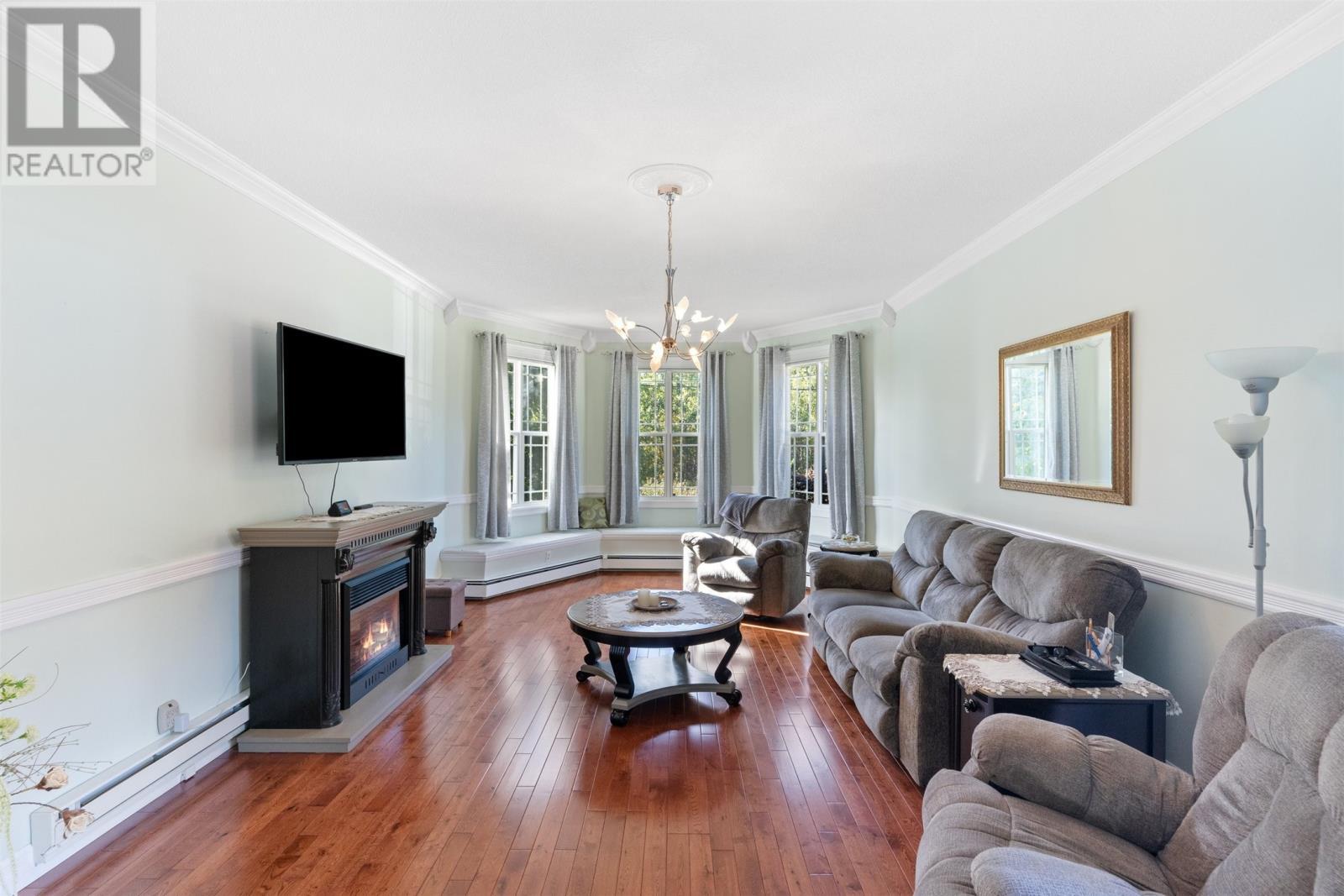 250 Main Street, Embree, NL - Indoor Photo Showing Living Room With Fireplace