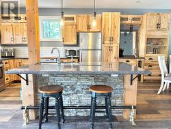 Custom island with granite countertop -