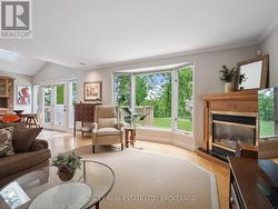 Comfy living room with gas fireplace -