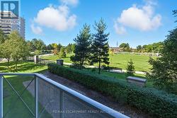 View of community gardens -