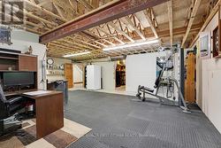 Lower level rec room/gym/office -
