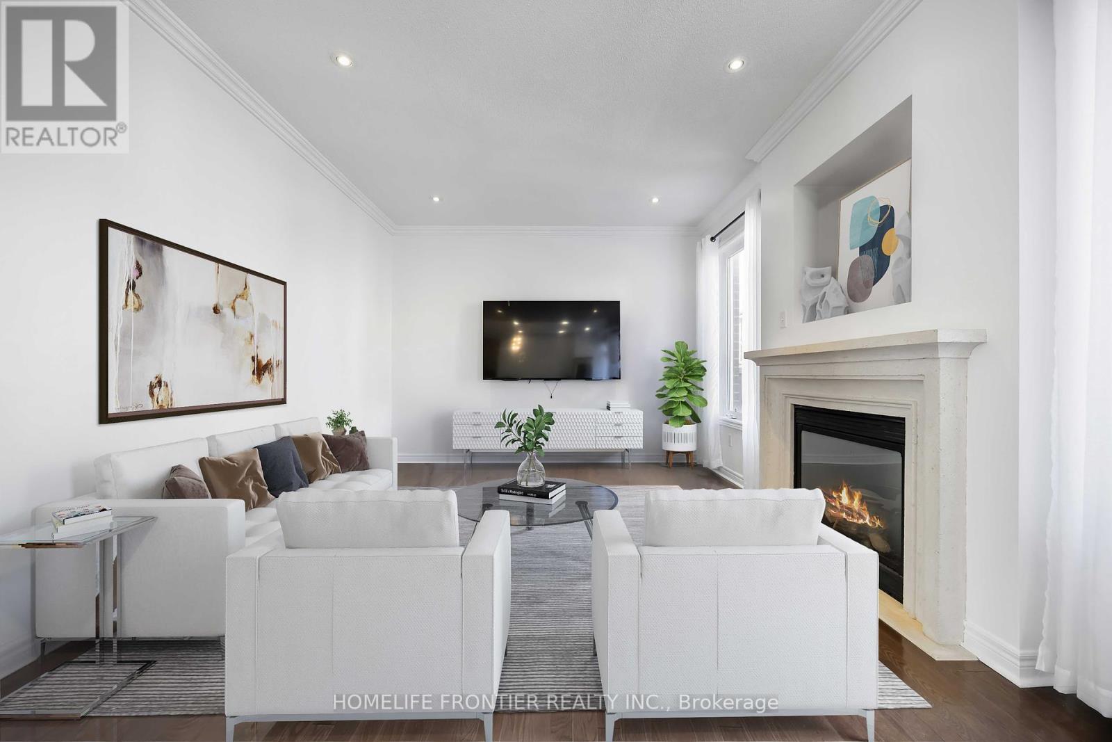 26 Barnstone Drive, Markham, ON - Indoor Photo Showing Living Room With Fireplace